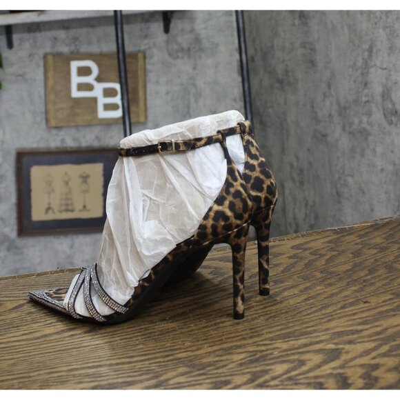 NWT INC International Concepts Dress Sandals Stiletto Heels Leopard Brown 7M - Picture 7 of 12